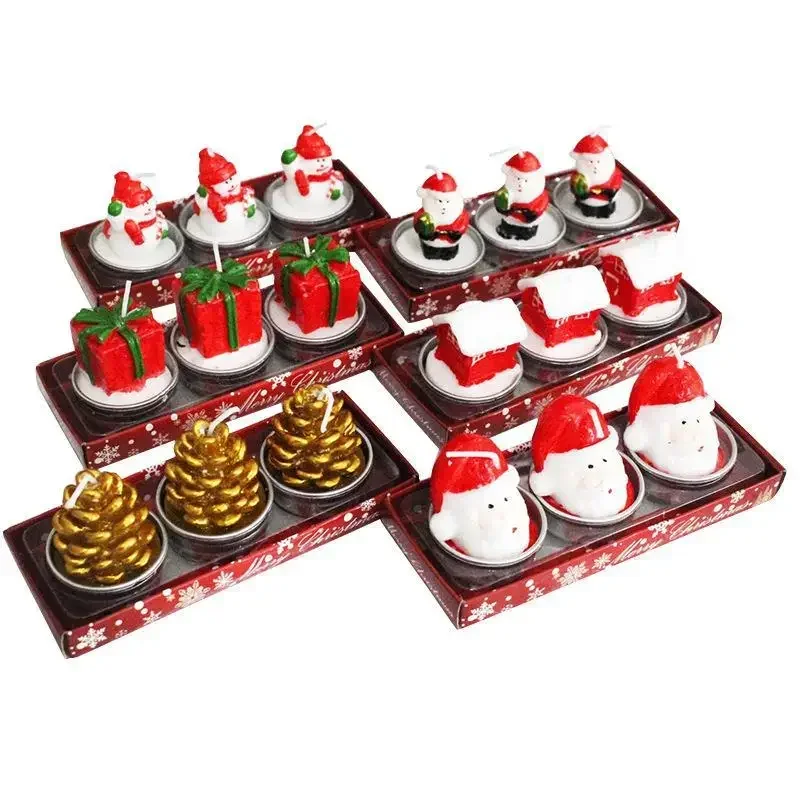 3PCS Gingerbread Man Creative Christmas Snowman Christmas Candle Aromatherapy Gift Set Home Decoration Handmade Birthday Gifts