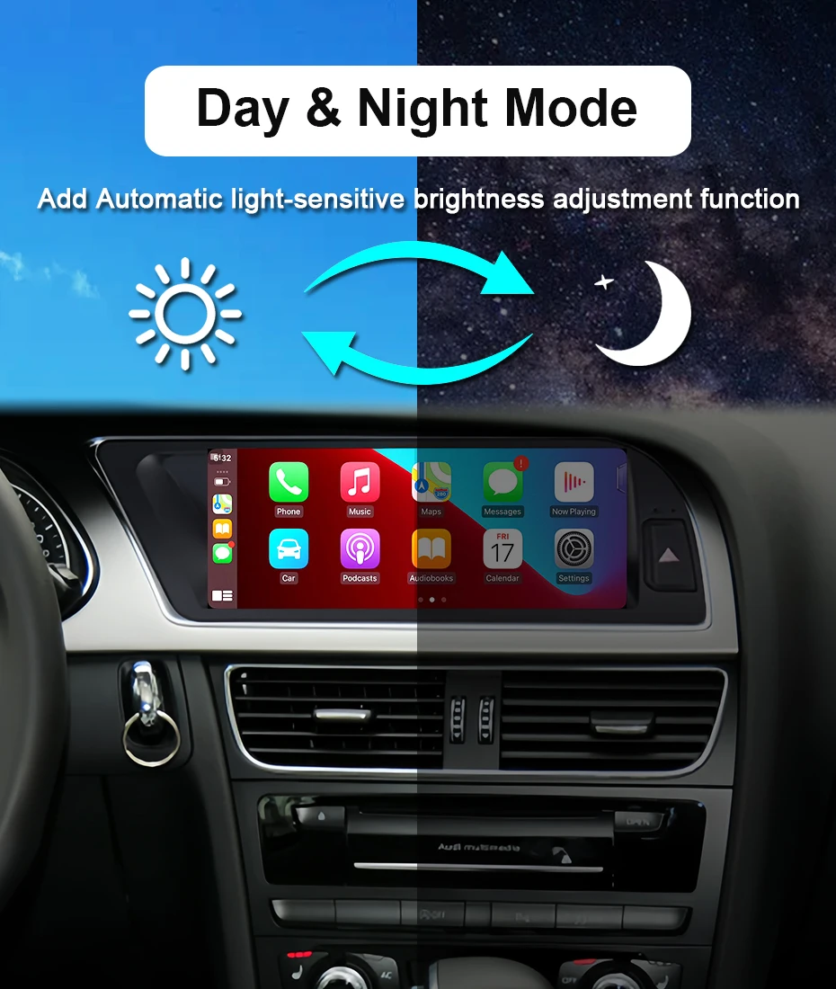 8,8' Linux Multimedia-Bildschirm, kabelloses CarPlay, Android Auto, Autoradio für Audi A5 2009-2016, AutoLink, AirPlay, Bluetooth, Navigation – Detail 18