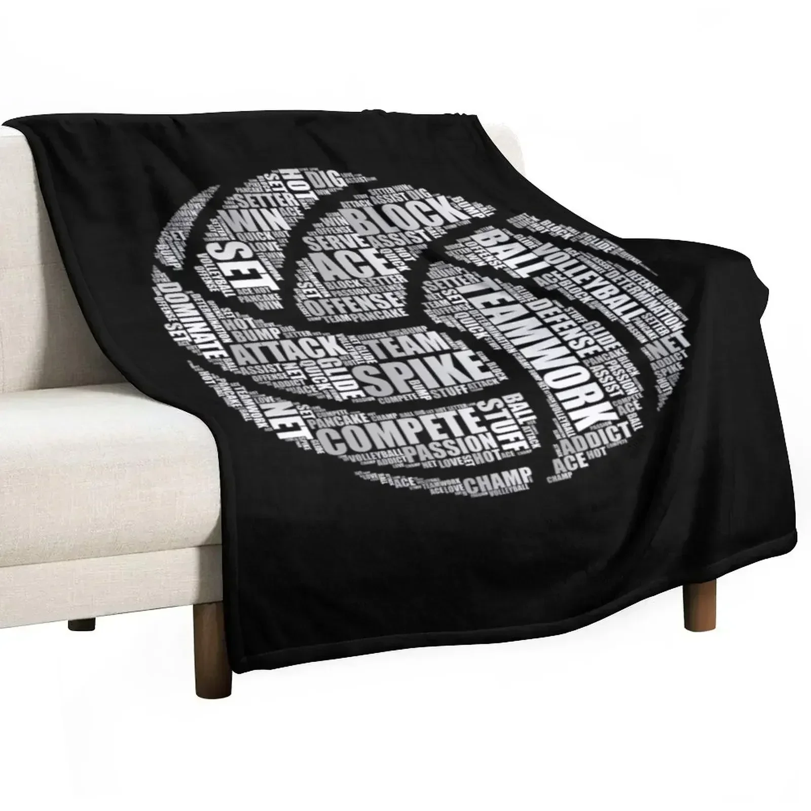 

Volleyball Word Cloud Throw Blanket Sofa Throw Large Bed Fashionable Blankets