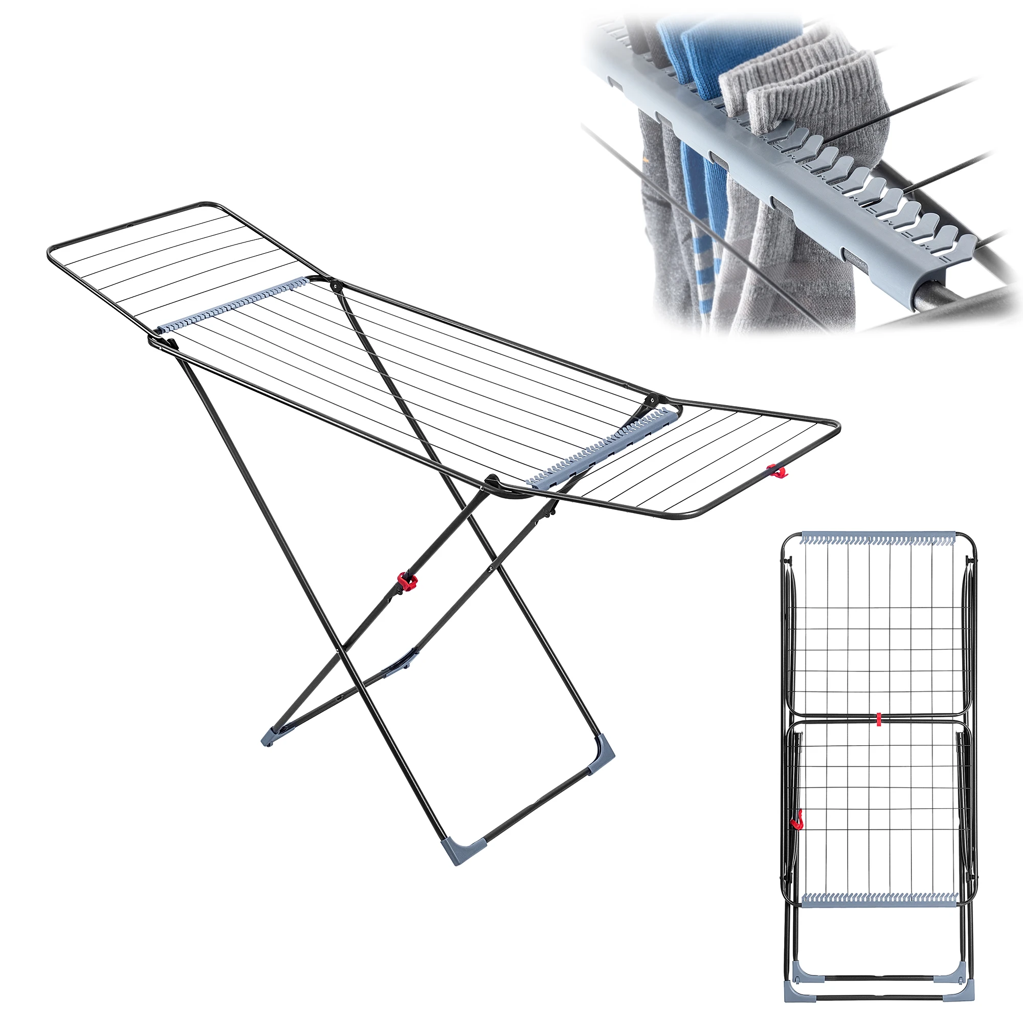 KADmankind-Sèche-linge pliable pour sous-vêtements, vêtements, grand, debout, stable, 18m