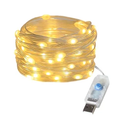 LED Fairy Lights USB Power String Lights Christmas Garland For New Year Wedding Party Tree Garden Terrace Wall Decoration