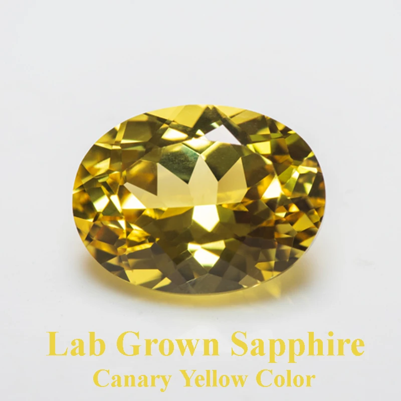 

Lab Grown Sapphire Canary Yellow Color Oval Shape Quality Pendant Gemstones for Charms Jewelry Making Selectable AGL Certificate