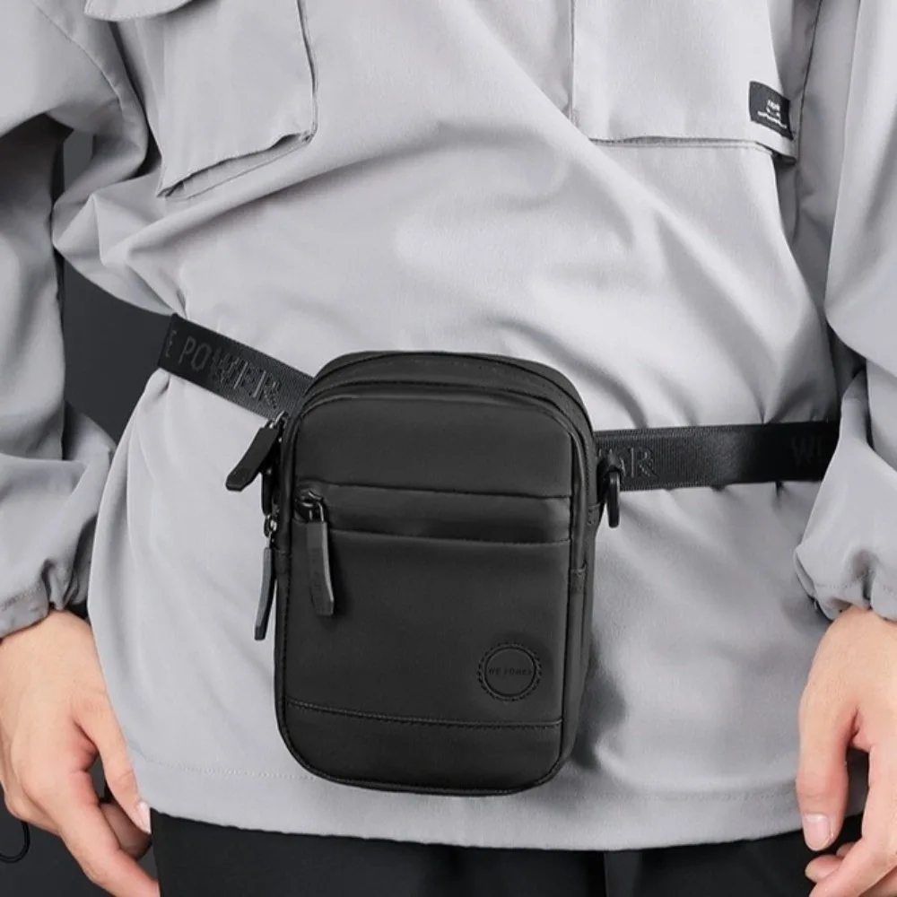 

Fashion Square Men Crossbody Bag Solid Color Multi-Pockets Men Chest Bag Single Shoulder Multifunctional Nylon Fanny Pack Travel