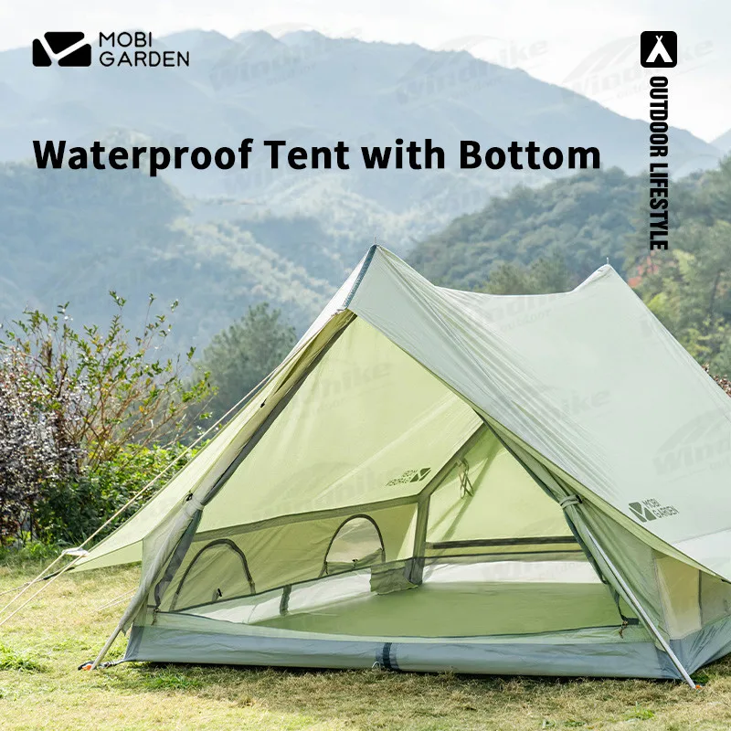 

MOBI GARDEN Camping Tent Cotton Ridge Era Bimodal 150 Wear Resistance Thickening PU4000mm Tent With Double Door Explore Outdoor