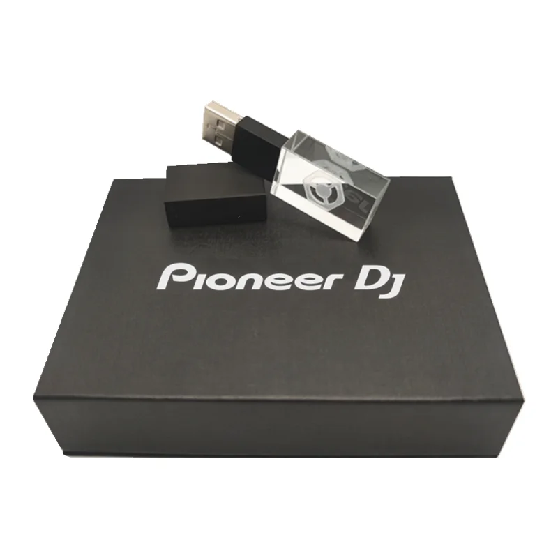 Color LED Light DJ Black Metal Crystal USB3.0 High-speed Flash Drive 128GB 64GB 32GB 16GB and Gift Box
