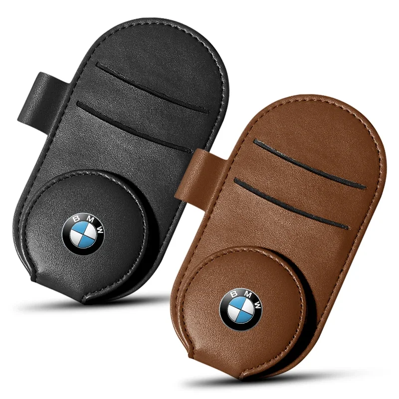 New Car Styling Leather Car Sun Visor Glasses Case Holder Accessories For BMW Performance M Power E34 E36 E60 E90 E91 E92 E93 M5