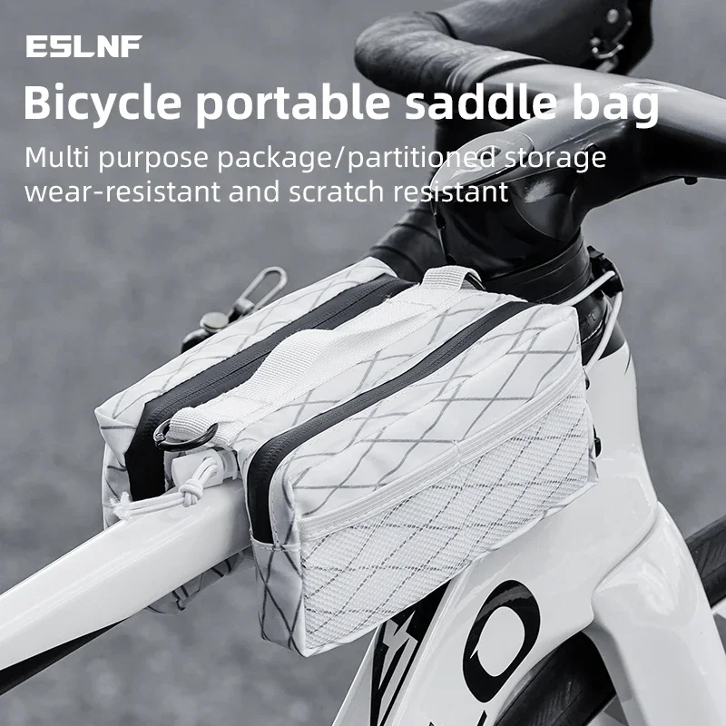 ESLNF Large Capacity Bike Bag Top Tube Saddlebags with Floating Installation Method Cycling Bicycle Accessories