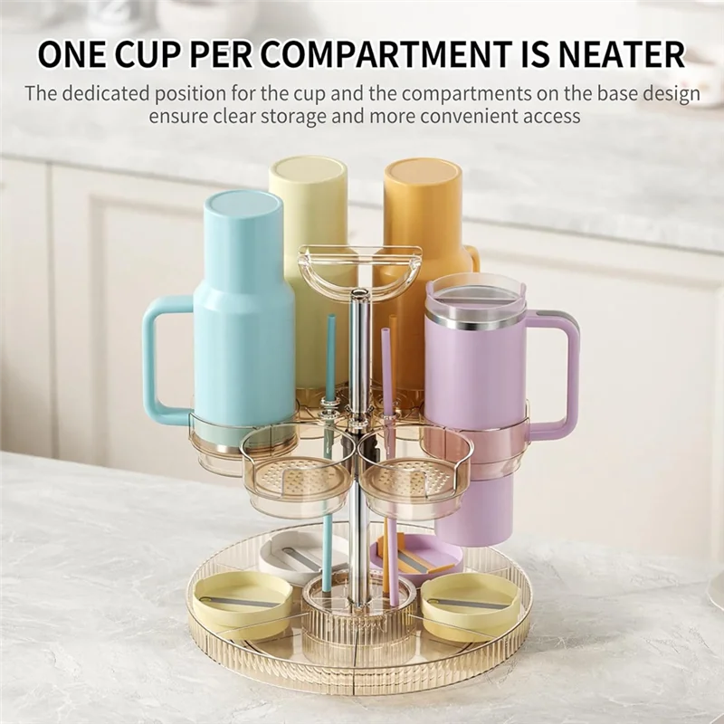 

A26F-Water Bottle Organizer For Stanley Cup 20/30/40 Oz Tumbler Holder Rotating Design Fits For Kitchen Cabinet Storage