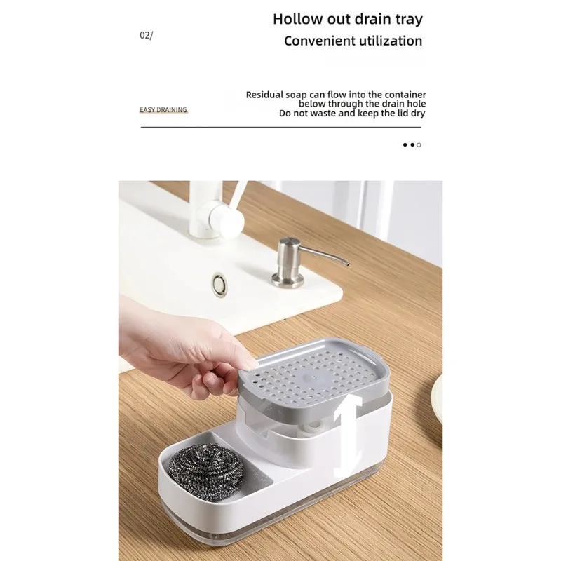 

^Arrival Automatic Soap Dispenser Manual Liquid Soap Dispenser With Sponge Holder, Includes Storage Box For Kitchen And Bathroom