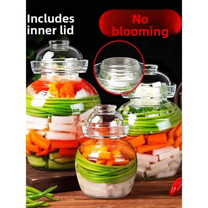 

Traditional Home Use Glass Sealable Jar for Piles And Hot Sauce Preservation Kitchen Storage Cylinder by ABENUOR