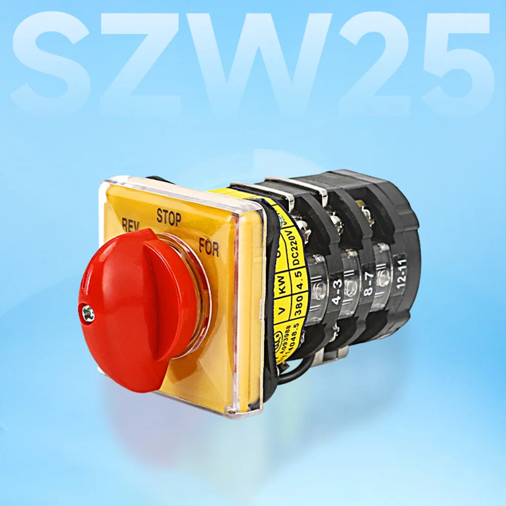 

SZW25 3-position Forward Reverse Rotary Switch Milling Machine Changeover Switch Suitable For AC 50–60Hz & DC Circuits 220V-380V
