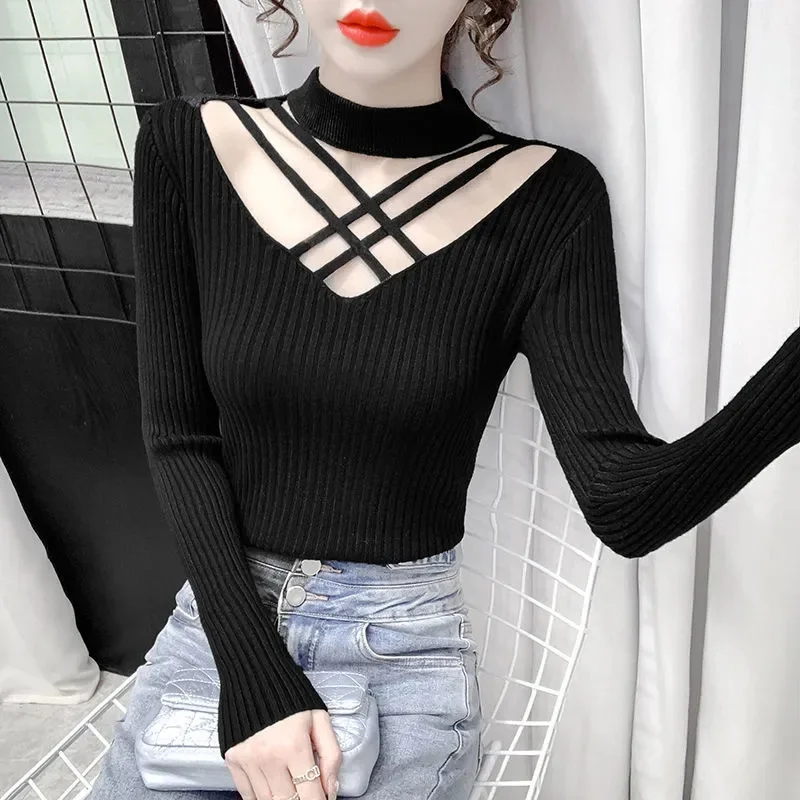 

Knitting Pullover Sweater Women Solid Basic Top Turtlneck Sweater Long Sleeve Casual Slim Pullover Korean Fashion Simple Clothes