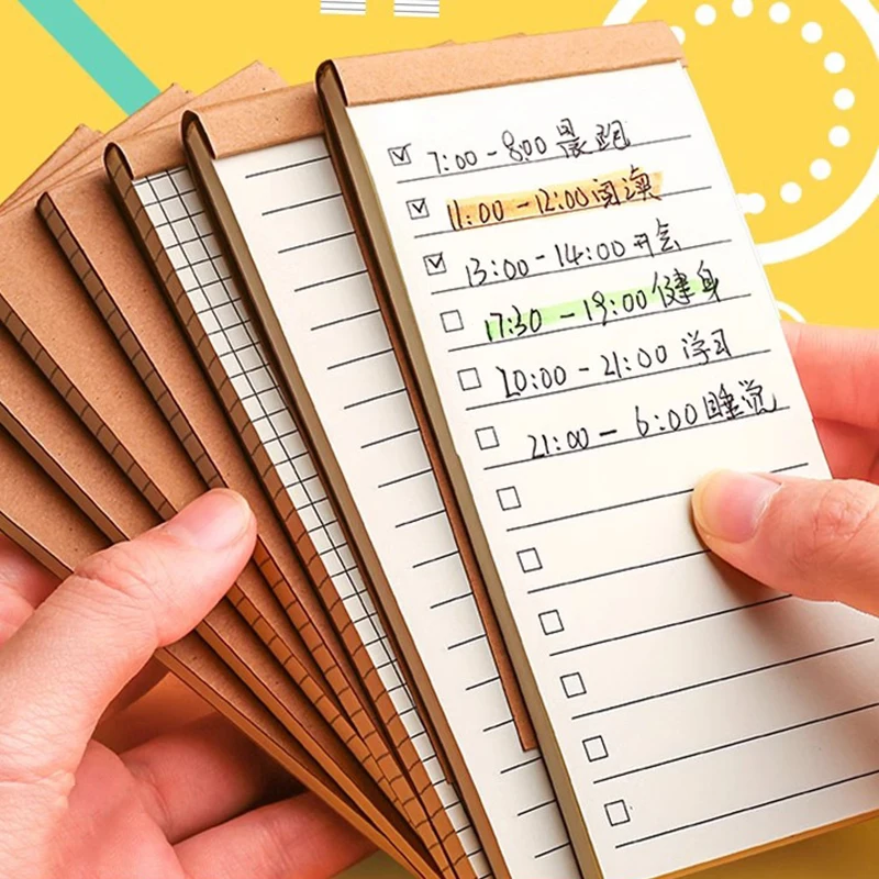 

50 Pages Memo Pad Sticky Note Kraft Paper Writing Pads Notepads Portable Daily Planner Schedule Book To Do List School Supplies