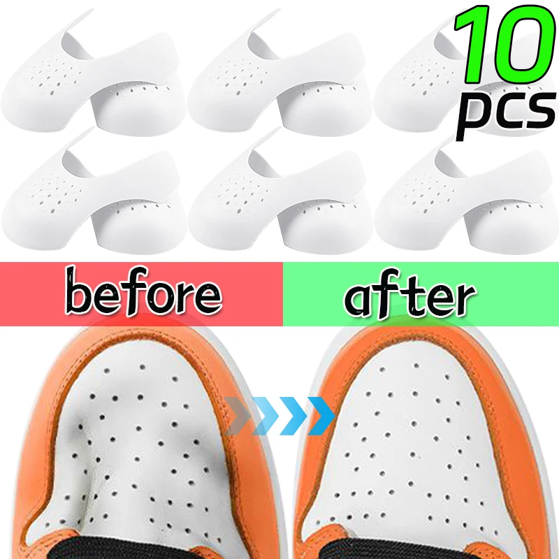 10Pcs Sneakers Anti Crease Protector Wrinkled Fold Shoes Support Toe Cap Sport Ball Shoe Head Stretcher Extender Shoe Protection