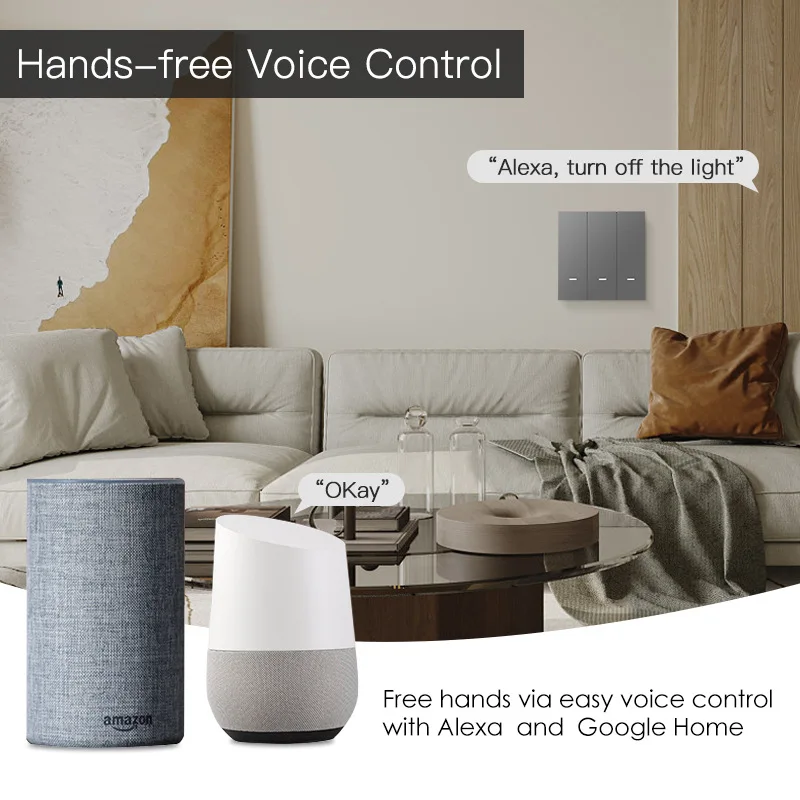 Doodle Tuya Smart WiFi Voice Control Panel Wall Switch EU Standard Neutral Wire Required Home Automation