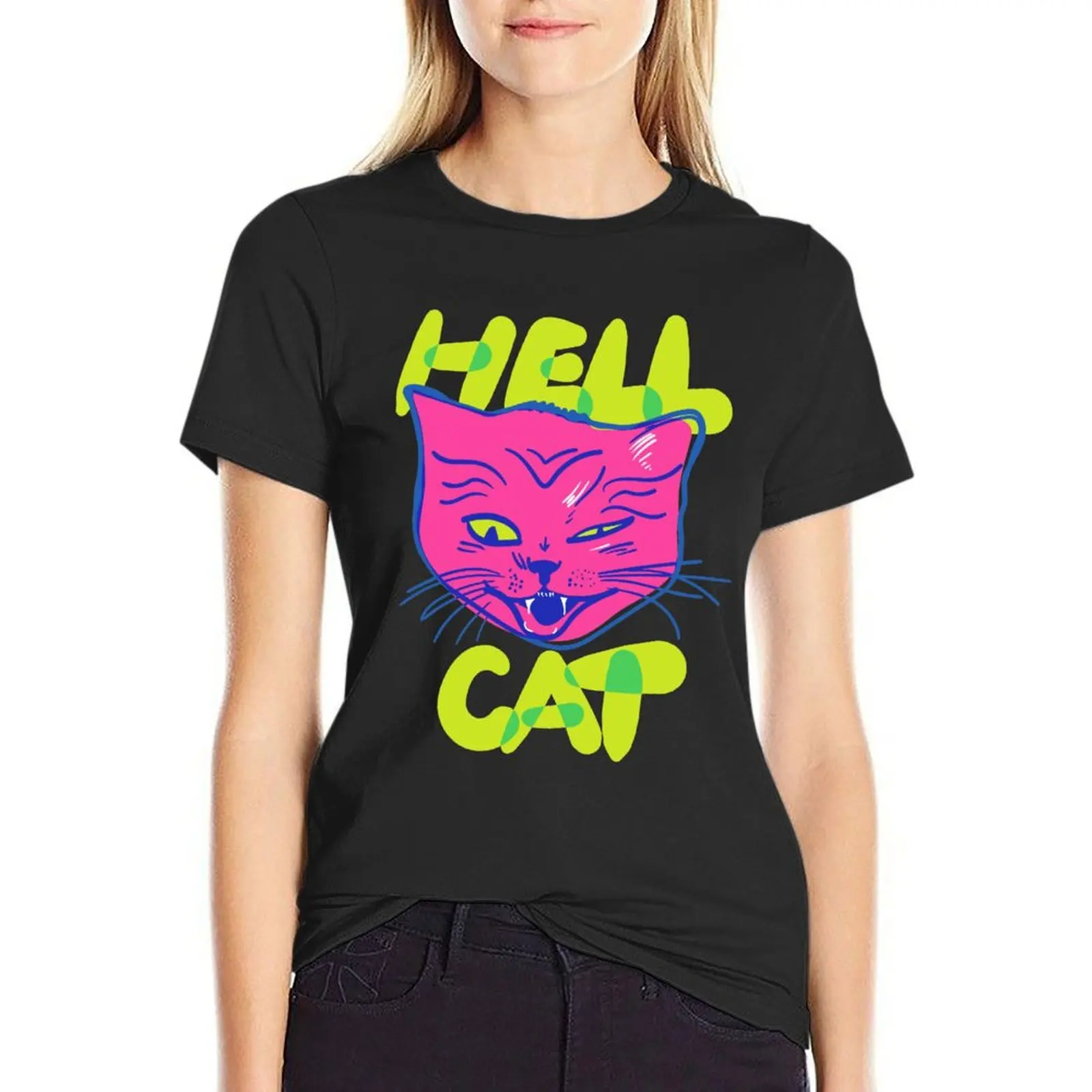 Hell Cat - this devil cat is coming at you from hell. T-Shirt graphics aesthetic clothes funny Women t-shirts