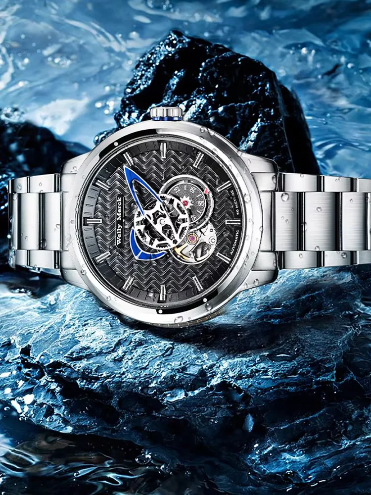 WM Watch Automatic Mechanical Watches Sapphire Glass Water Resistant Man Dive Watch Ocean Series Miyota 82S5 Welly Merck WM037