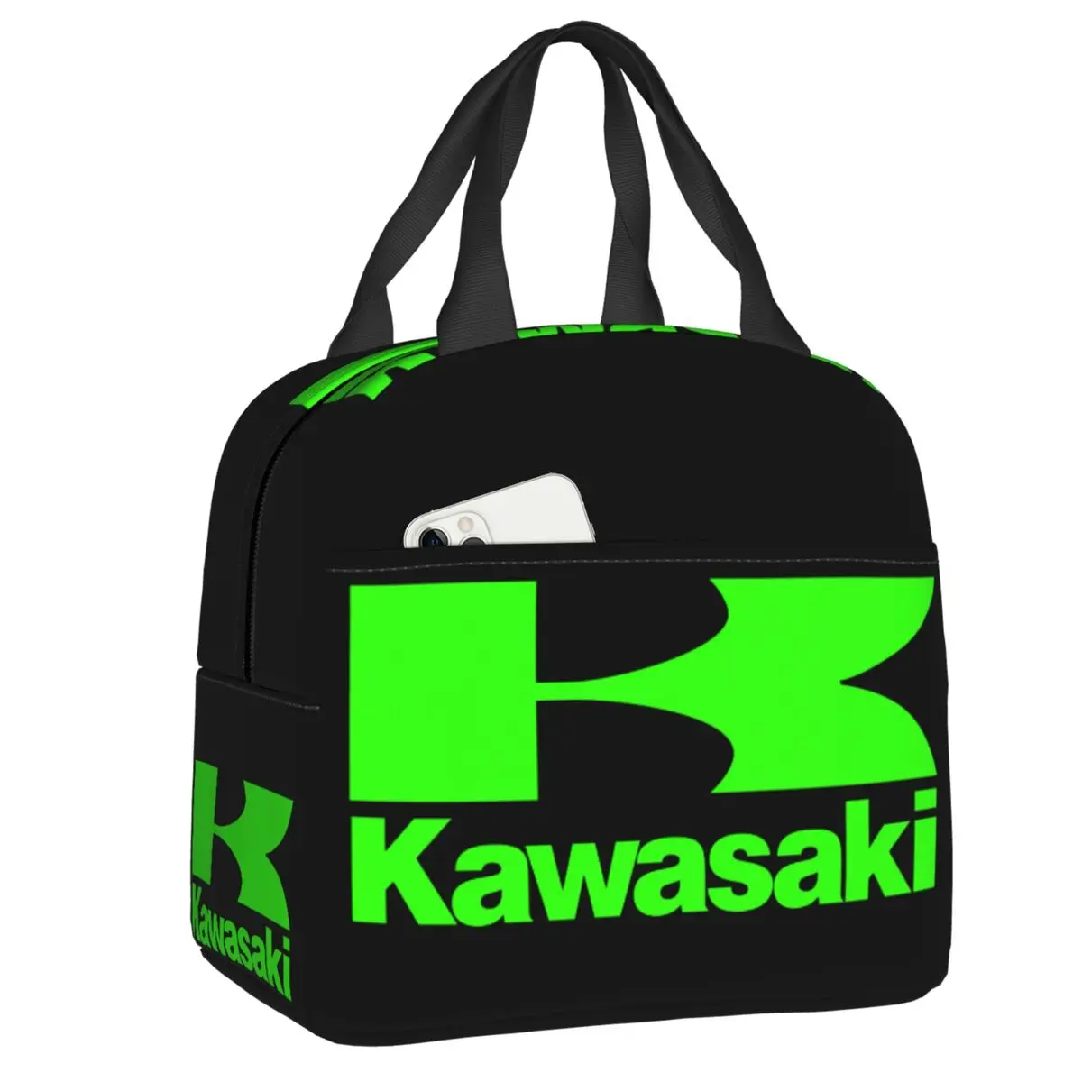 Custom Motorcycle Sport Racing Kawasakies Insulated Lunch Bags for Work School Resuable Cooler Thermal Bento Box Women Kids