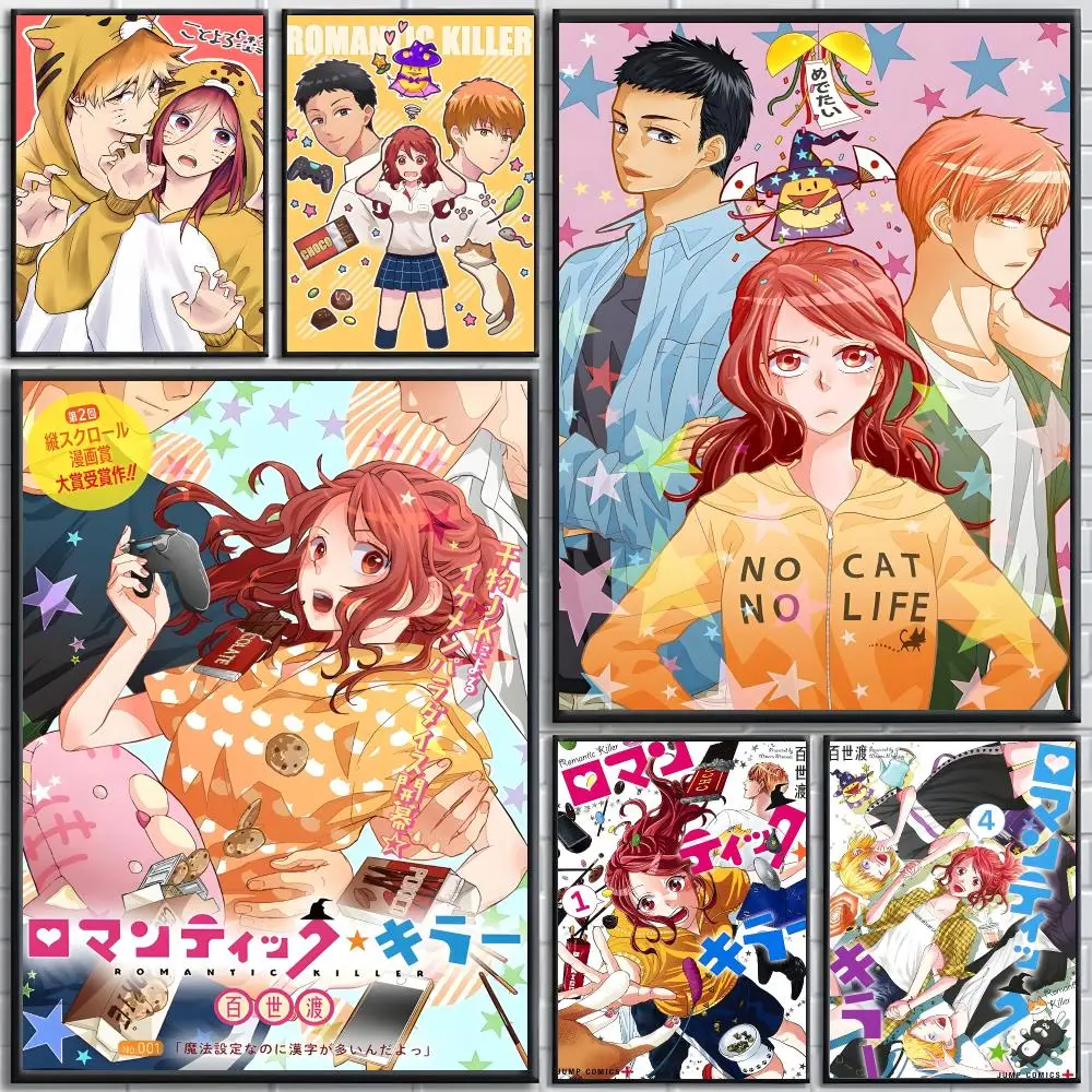 Anime Romantic Killer Poster poster Self-adhesive wall stickers, suitable for room decoration, high-quality printing.
