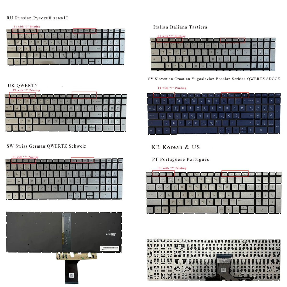 Italian Korean Portuguese Russian Swiss UK Croatian Keyboard For HP 15-EH 15-EG 15-ER 15M-EH 17-CN 17-CP 17S-CU 470 G8 BACKLIT