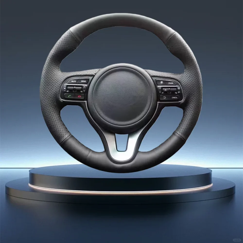 

Auto Lnterior Accessories Hand Stitched Microfiber Leather Car Steering Wheel Cover For Kia K5 2016 2017 Sportage4 KX5 2016 2017