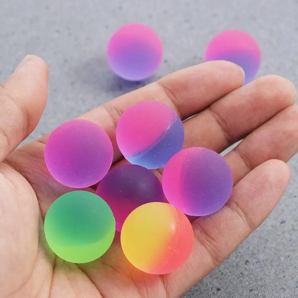 15 Pieces Of Two-Color Elastic Ball Toys Children Colored Boys Elastic Balls Rubber Children\'s Sports Games Elastic Balls Gifts