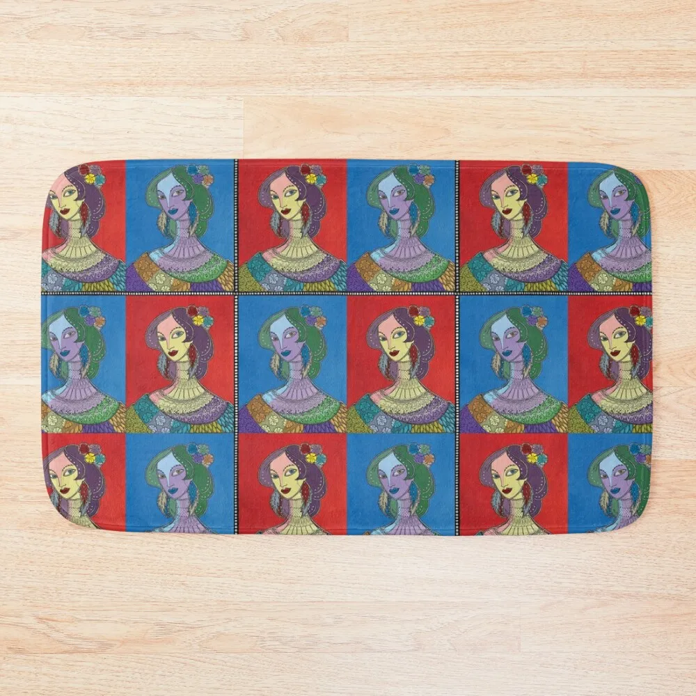 

Sophie. Acrylic on canvas made into patchwork. Bath Mat Carpet Bathroom Floors For Bathroom Non-Slip Bathroom Mat