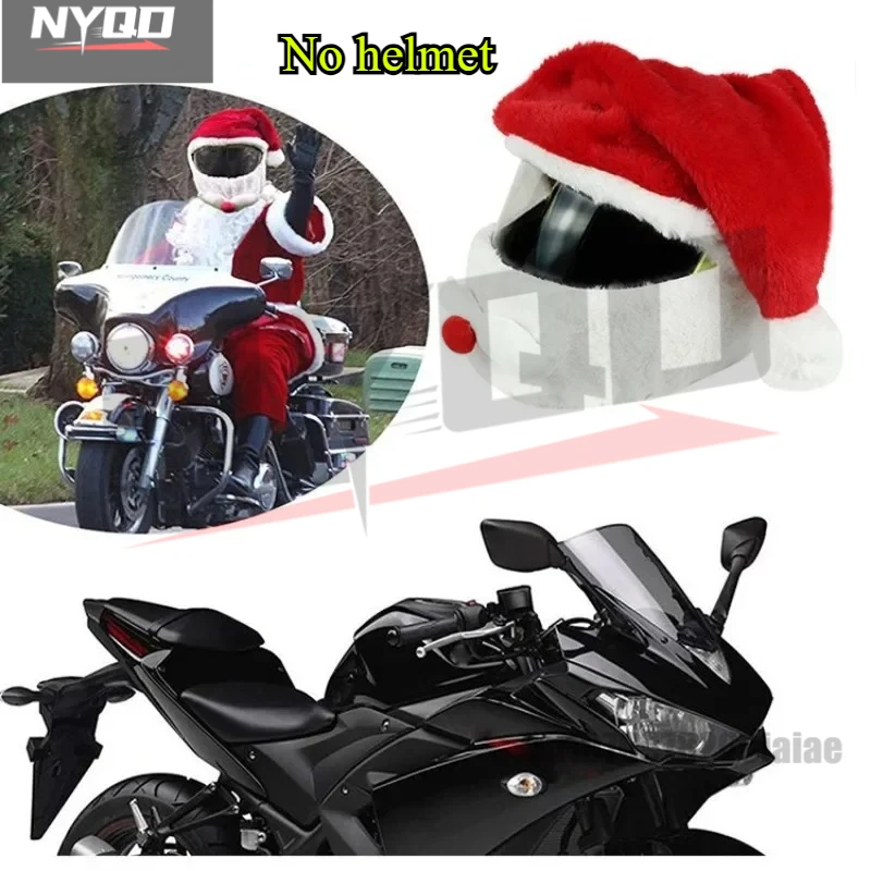 

Christmas Motorcycle Helmet Cover Santa Claus Hat Full Face Funny Plush Moto Helmet Decoration Xmas Motorcycle Skiing Accessorie