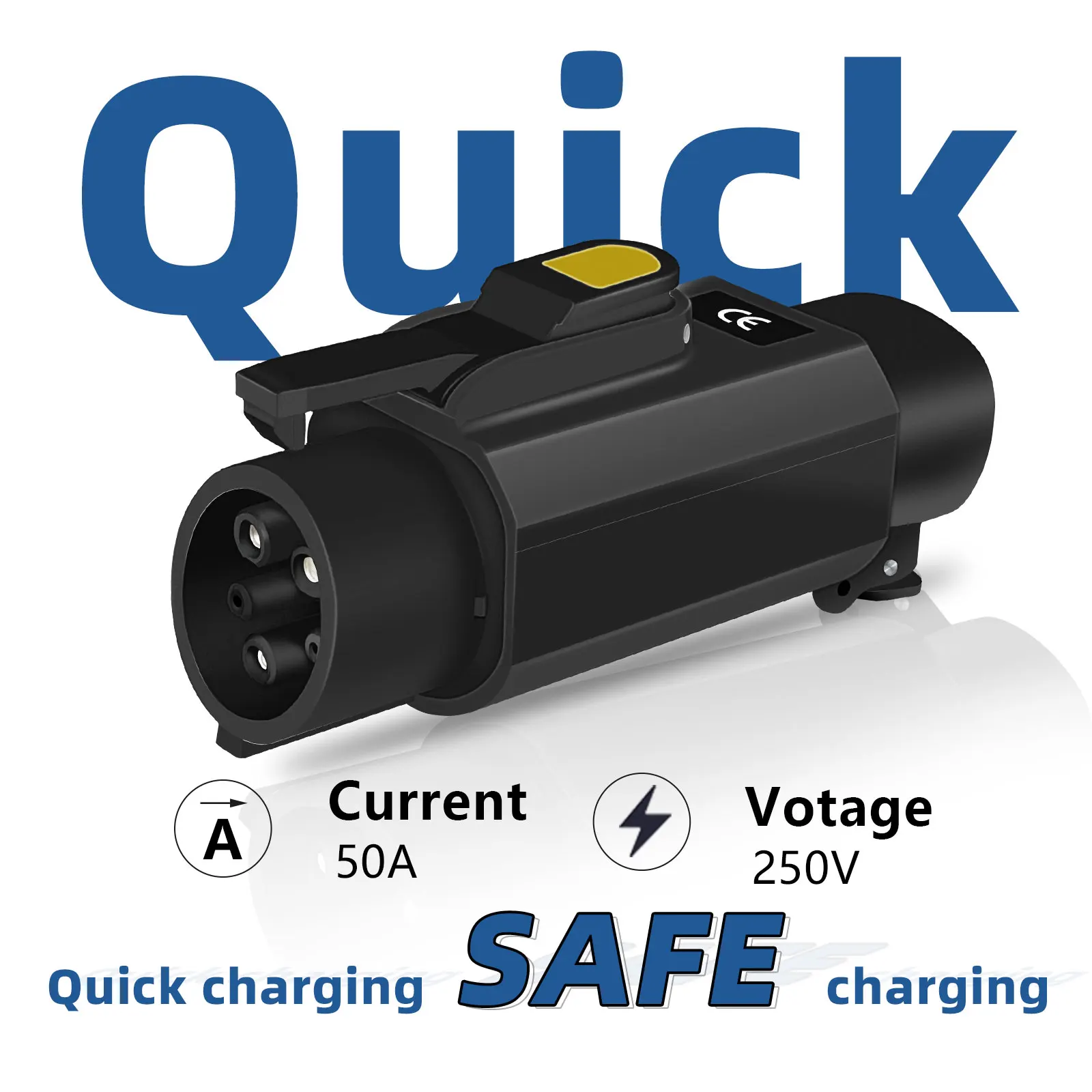 مُحول شحن تيسلا NACS-Type1 مع قفل شحن سريع - 250 فولت 12.5 كيلووات 50 أمبير AC للمشاكلات الكهربائية SAE J1772