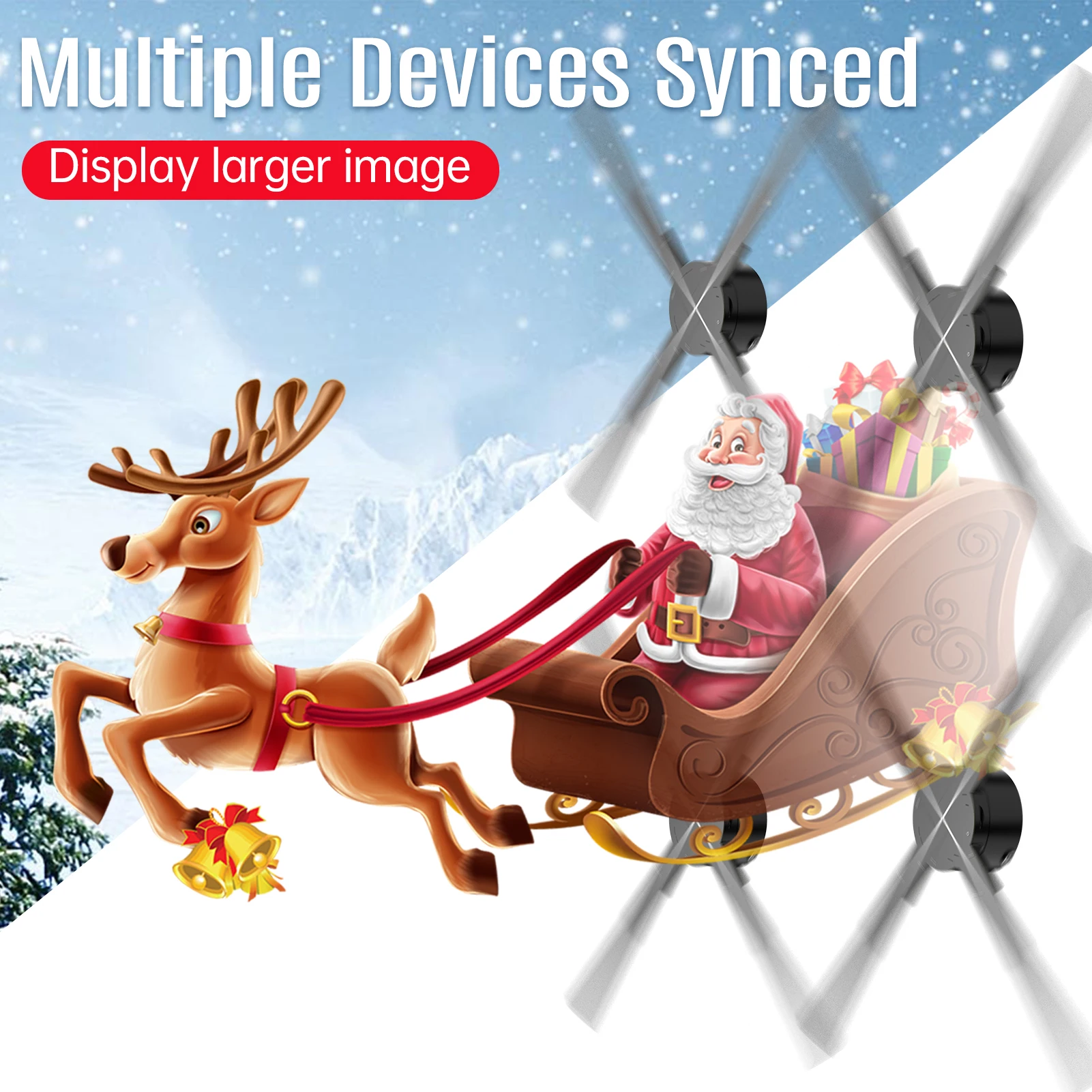 3D Advertising Hologram Fan 2K HD Naked Eye Advertising Machine Holographic Video Projector Store Advertising Publicize Tools