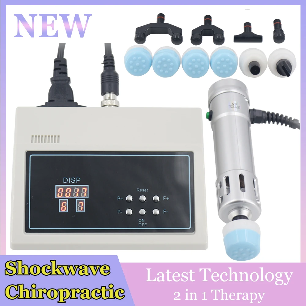 

New 11 Heads Shockwave Therapy Machine ED Treatment Device Neck Pain Relief 2 in 1 Physiotherapy Shock Wave Chiropractic Tool