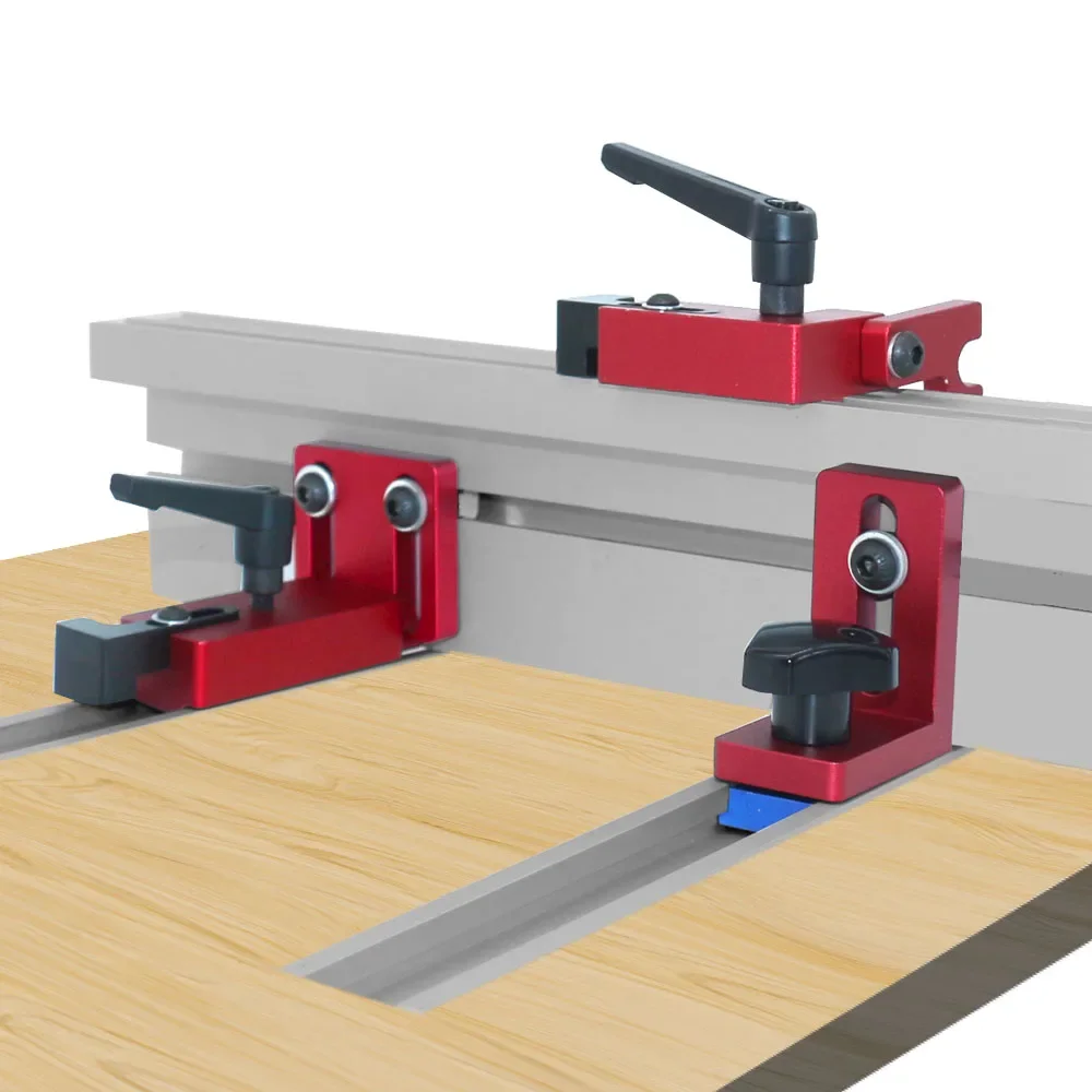 For Table Saw Woodworking Workbench Aluminium Profile Fence 75 Type Miter Track T-track Backer 30-80CM Sliding Brackets T-Slot