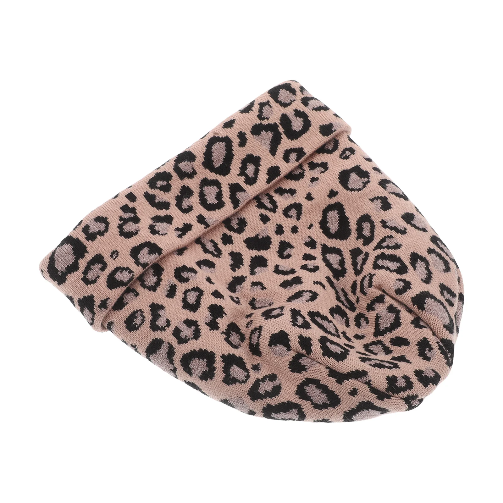 

Khaki Leopard Woman Warm Knit Beanie Hat One Size Fits Most Cozy Soft Comfortable Winter Autumn Fashion Knitted Cap