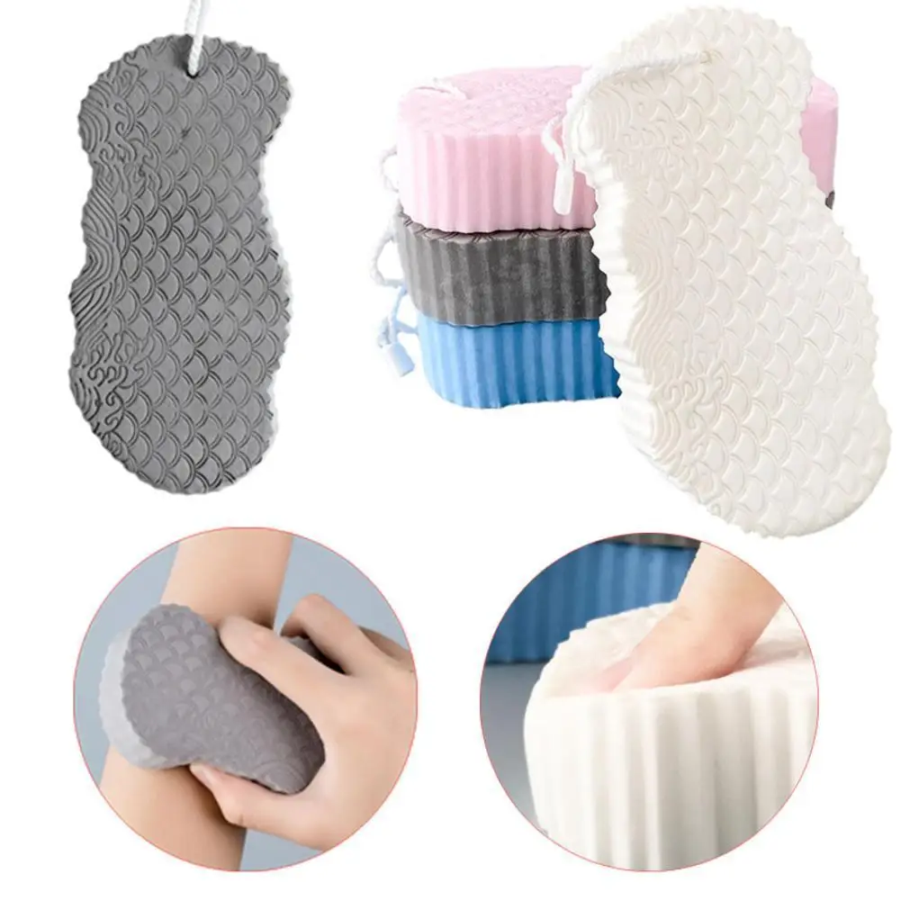 Esponja 3D exfoliante para baño, esponjas para fregar a escamas de pescado, herramienta para fregar el baño para adultos y niños, herramienta para