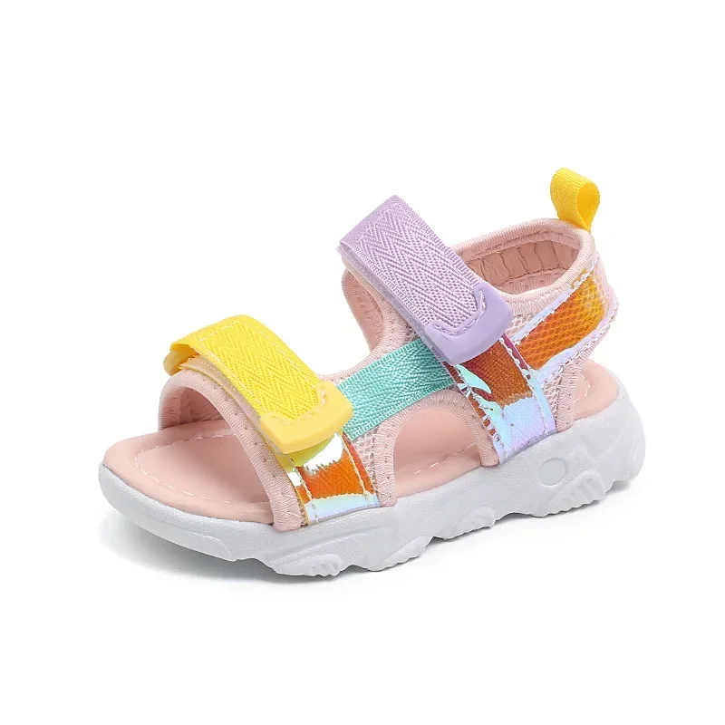 Children's Girls Sports Sandals Open Toes New Summer New Color Matching Versatile Anti Slip Boys Sandals Casual Kids Shoes Mesh