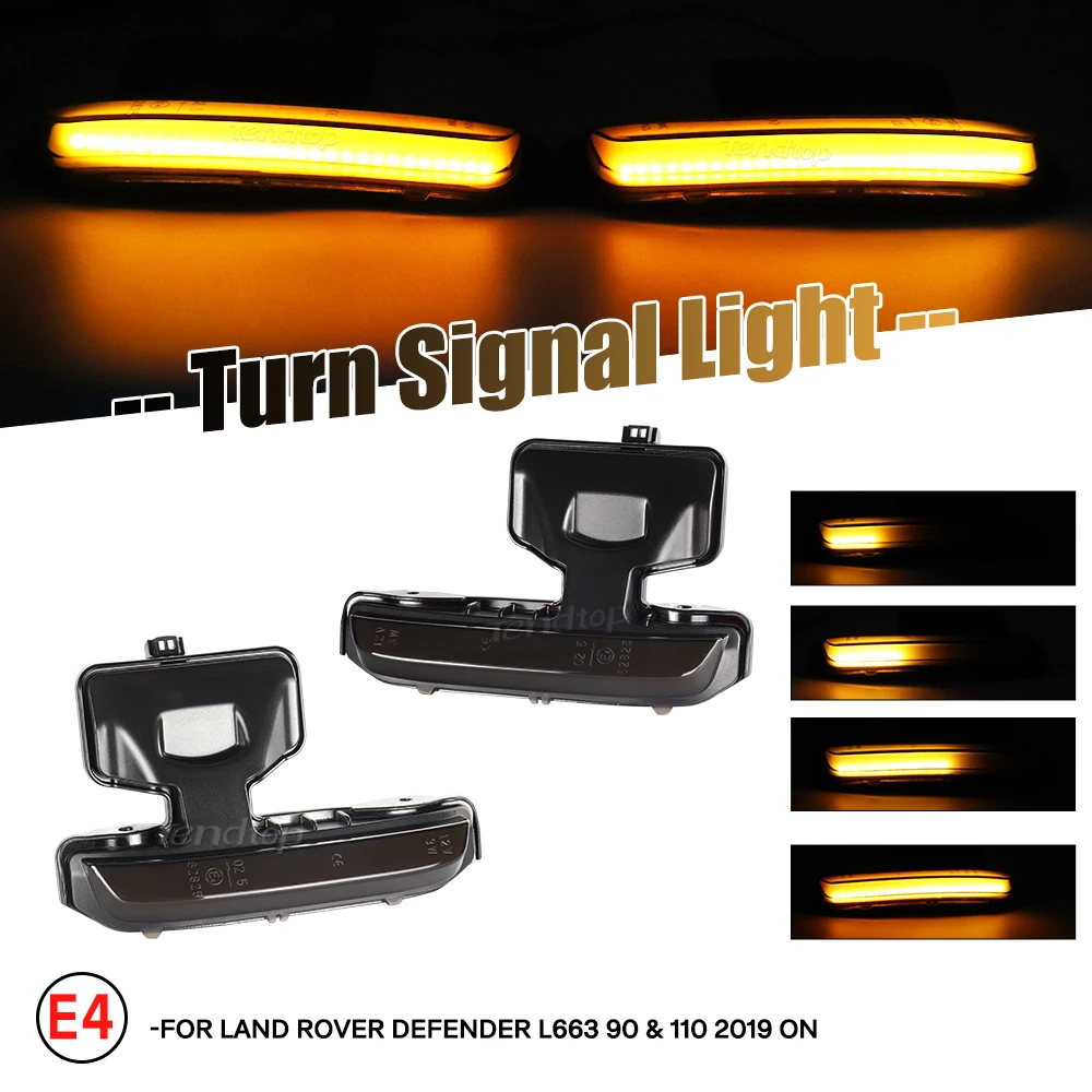 LED Dynamic Turn Signal Light Side Mirror Blinker Sequential Light For Land Rover Defender 2020 2021 2022 2023