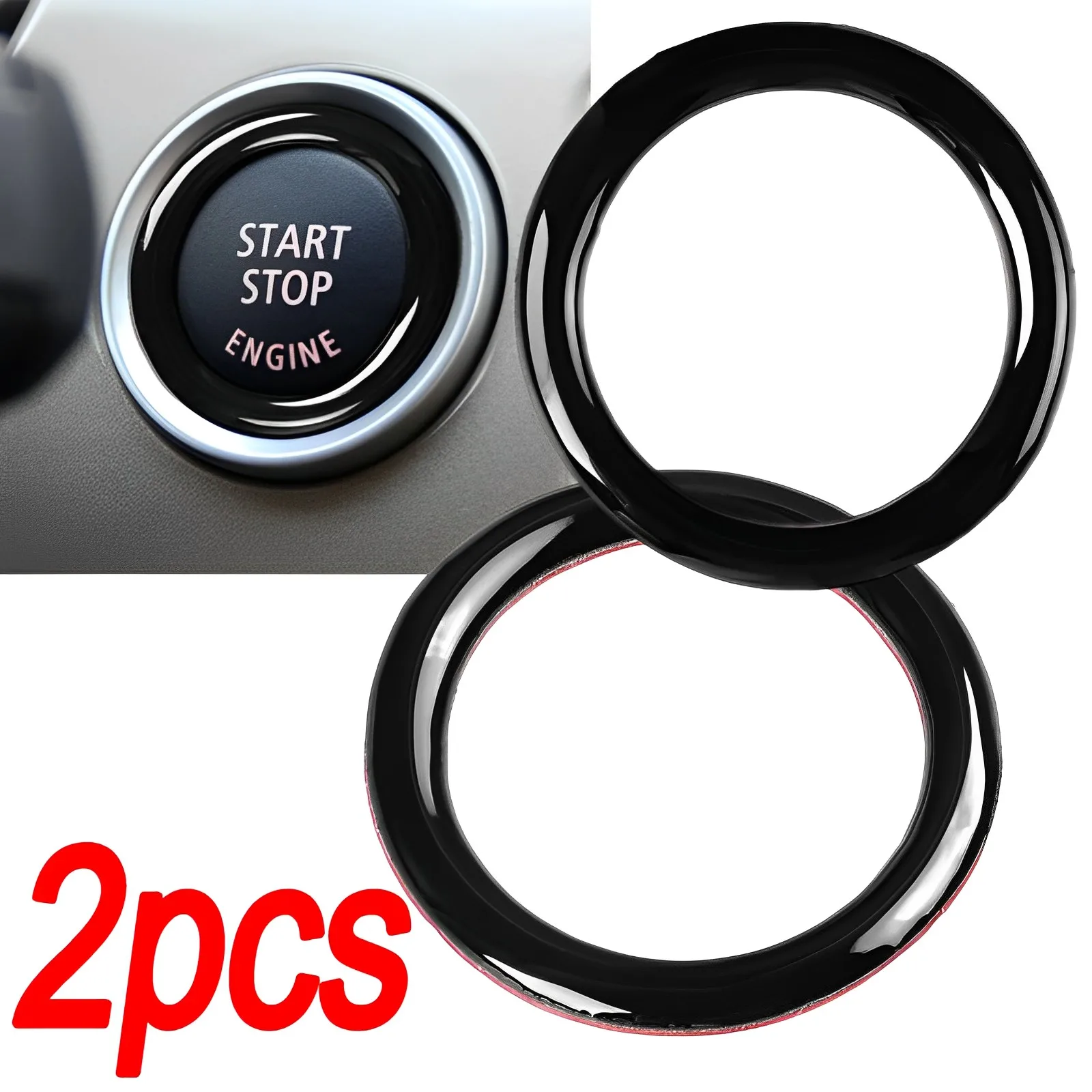 1/2pcs Car Engine One Start Stop Push Button Ignition Key Circle Sticker Trim Decal for BMW 3 Series E90 E92 E93 320i Z4 E89