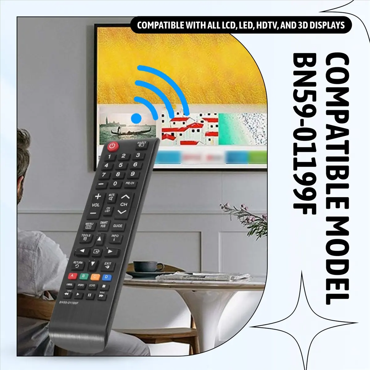 (A03R) Remote Control for Samsung-TV-Remote All Samsung LCD LED HDTV 3D Smart TV BN59-01199F AA59-00666A AA59-00817A