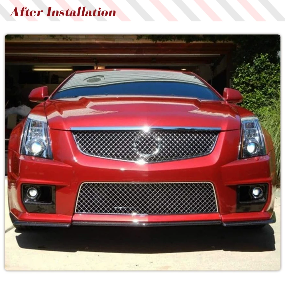 Carbon Fiber Car Front Splitter for Cadillac CTS-V Coupe 2009-2015 Car Front Bumper Lip Winglets Canards Protector Body Kits