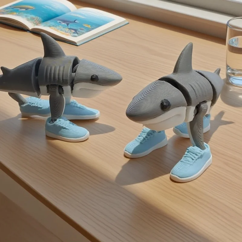 [زخرفة قرش تريلرو] زخرفة سطح المكتب الفنية التجريدية والمرح، مثالية لهدايا عيد الهالوين وديكور الغرفة الدائرية للعام