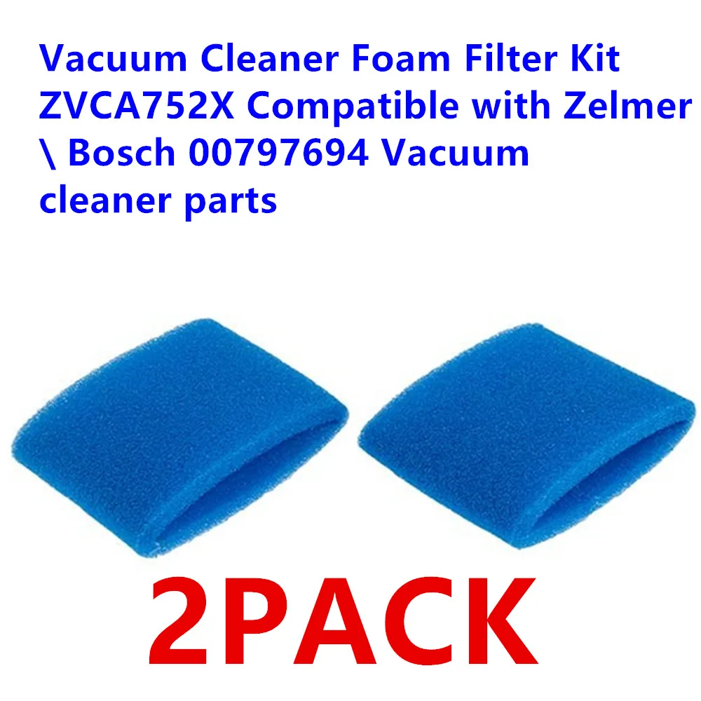 2 PACK Vacuum Cleaner Foam Filter Kit ZVCA752X Compatible with Zelmer \ Bosch 00797694 Vacuum cleaner parts