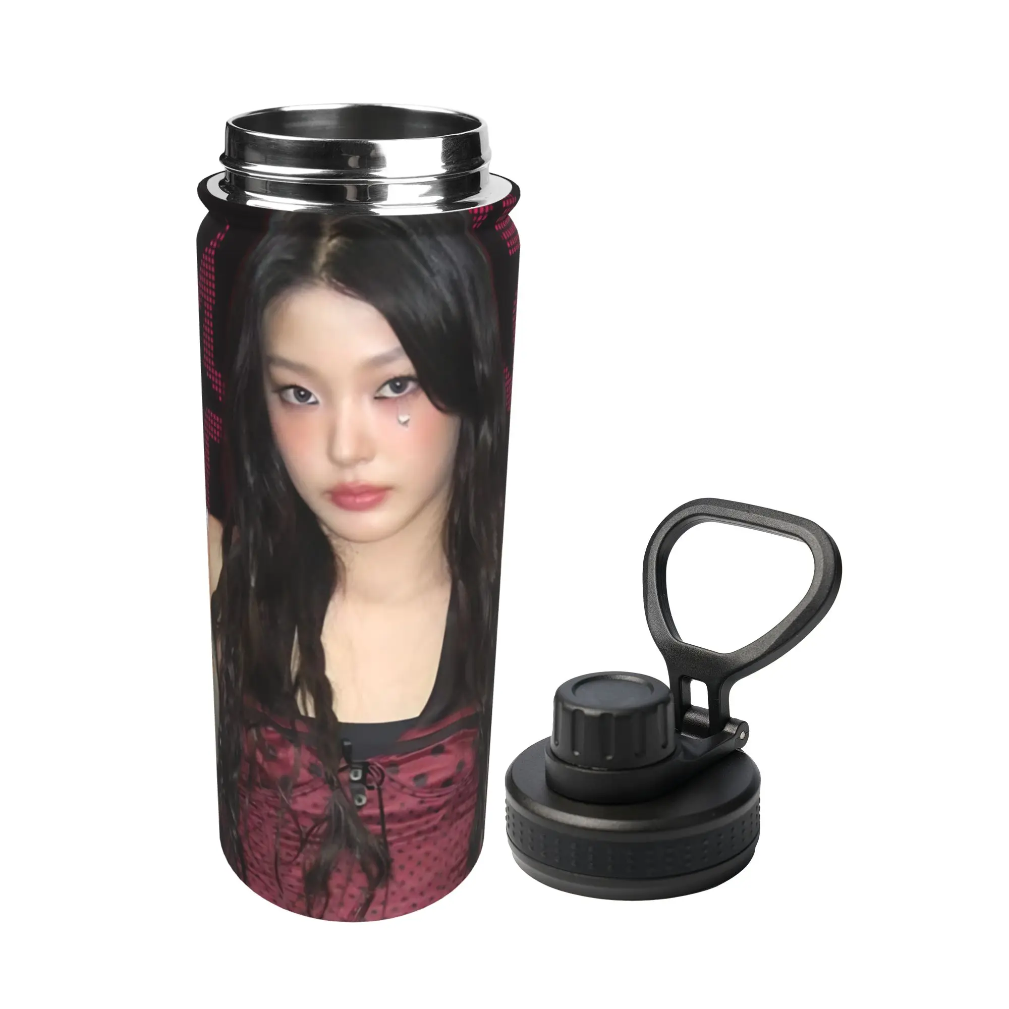 Katseyes Yoonchae Kpop Girl Group 18OZ Sports Insulated Kettle  Coffee Cups Stainless Steel Outdoor Mug Water Bottle