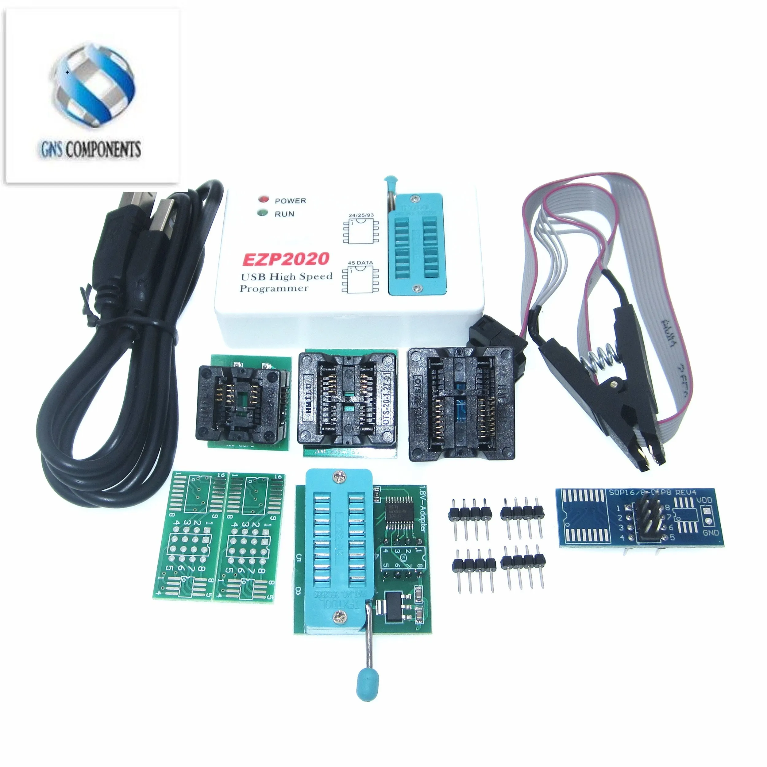 EZP2020 High Speed USB SPI Programmer + 7 Adapter Better than EZP2013 EZP2010 2011Support 24 25 26 93 EEPROM 25 Flash Bios