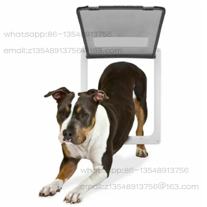 

Pet Dog Door, Pet Door Opening, Big Dog, in And Out of The Door Opening, White Kennel, Free Entry and Exit, Indoor Large Dog