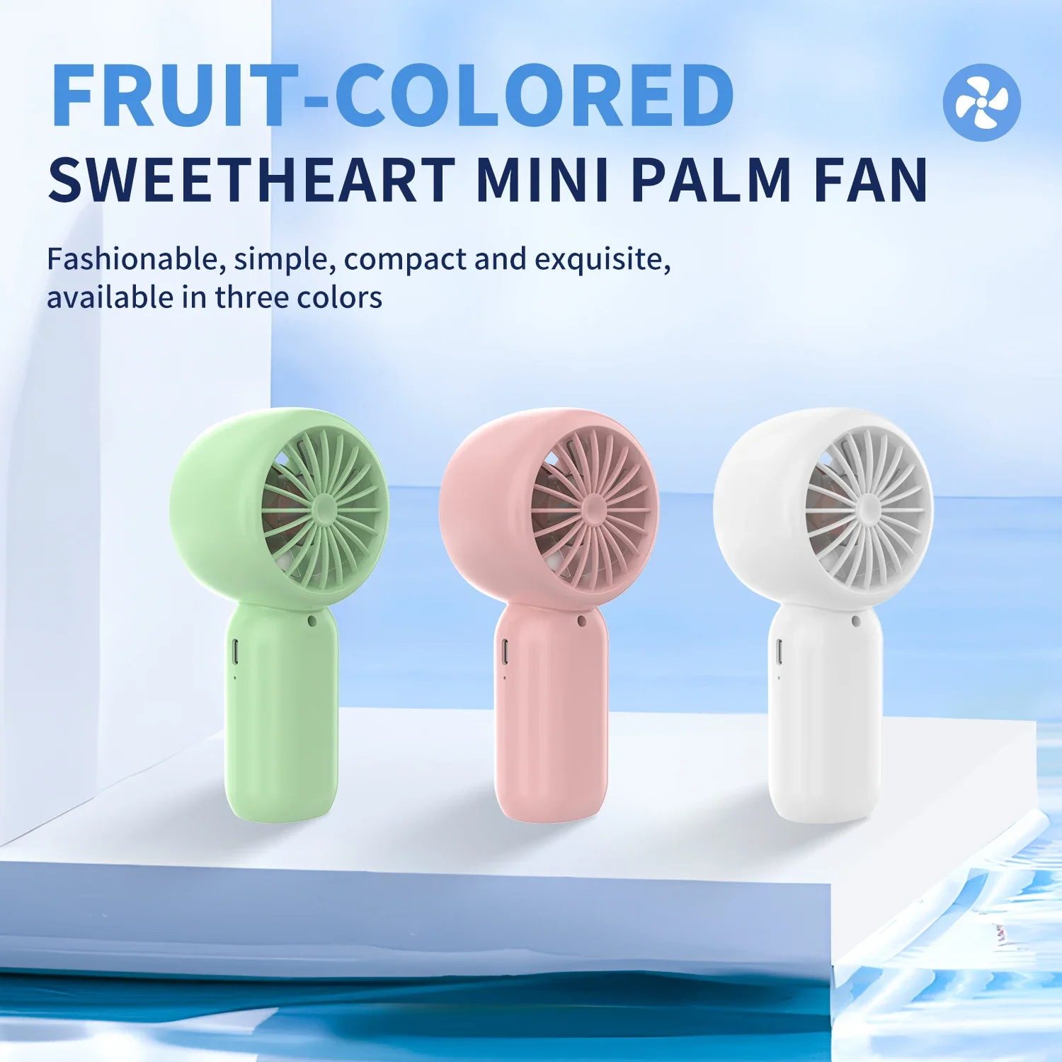

1pc Portable Mini Handheld Personal Fan with 3-speed for Travel, USB Rechargeable, for Makeup, Travel, Outdoor