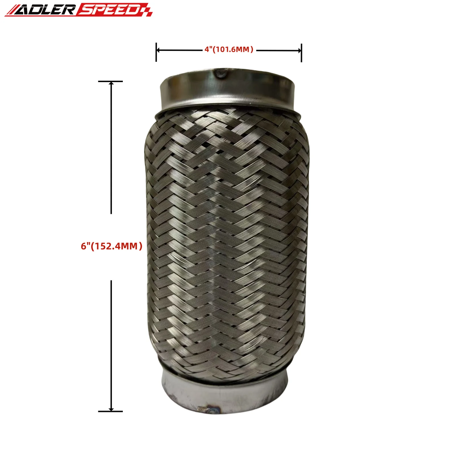 

4" Inch Exhaust Flex Pipe 4" ID x 6" OL Heavy Duty Stainless Steel Interlock