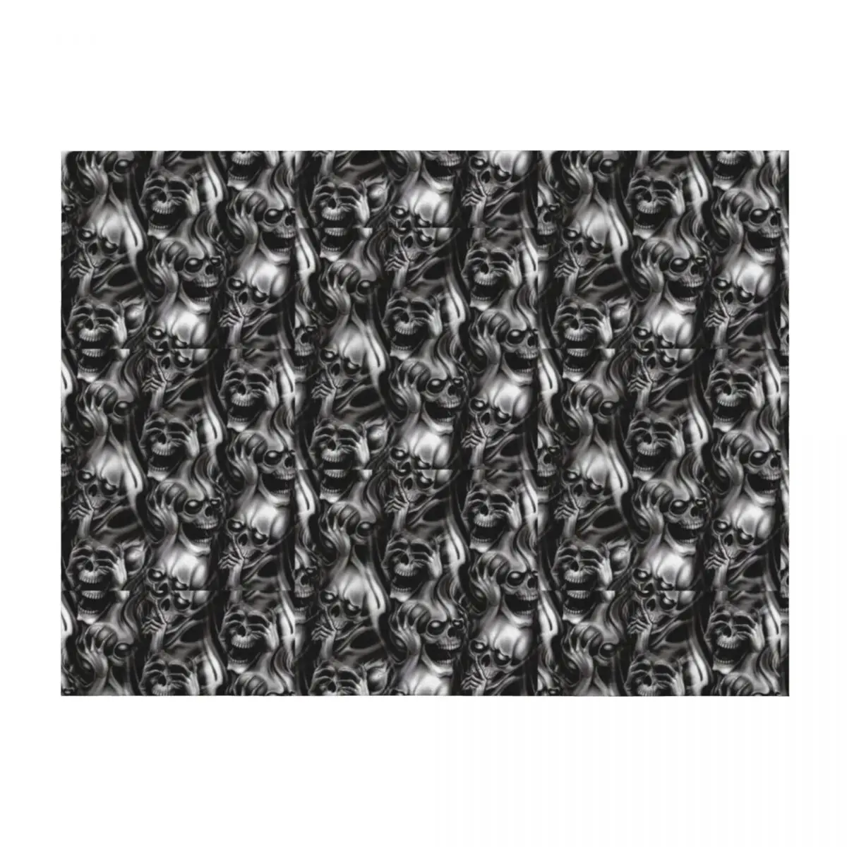 

see no evil hear no evil speak no evil skulls pattern Throw Blanket Weighted Hairys bed plaid Personalized Gift Blankets