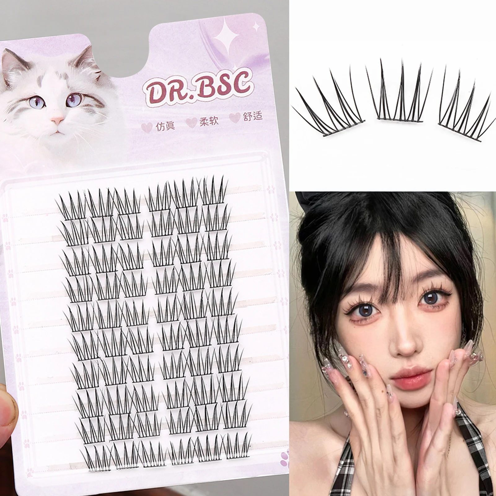 Koreanische Idol Falsche Wimpern Manga Einzelne Wimpern Natürliche Wispy Weiche Wimpernverlängerung Wimpern Make-Up-Tool