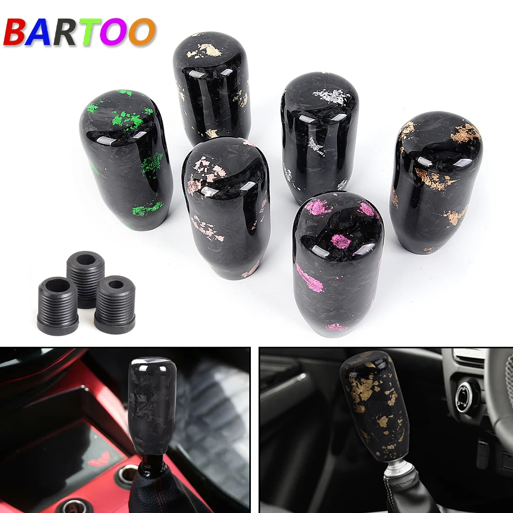 

Bartoo-Carbon Forged Fiber Car Gear Shift Knob Cylindrical Universal Manual Transmission Automatic Gear Shifter Lever SFN091