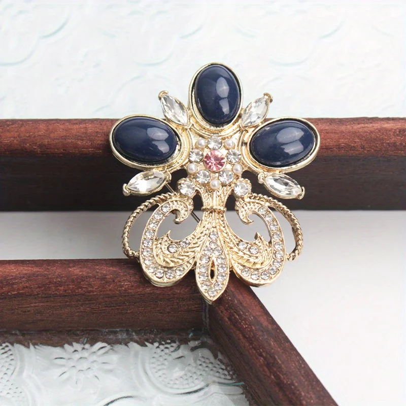 Vintage Court Baroque Gemstone Brooch Medieval Party Brooch